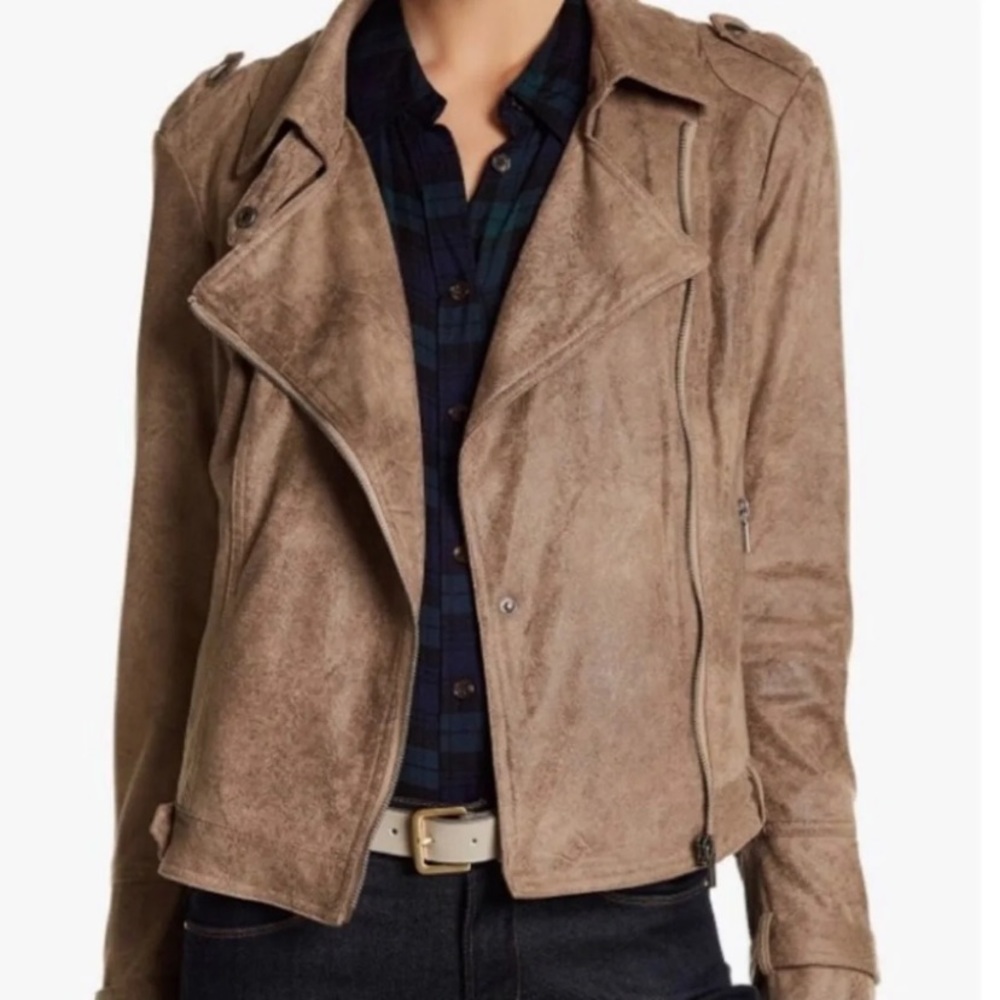 BNCI by Blank Noir Tan Faux Suede Moto Jacket